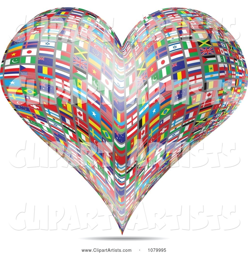 Heart Made of National Flags