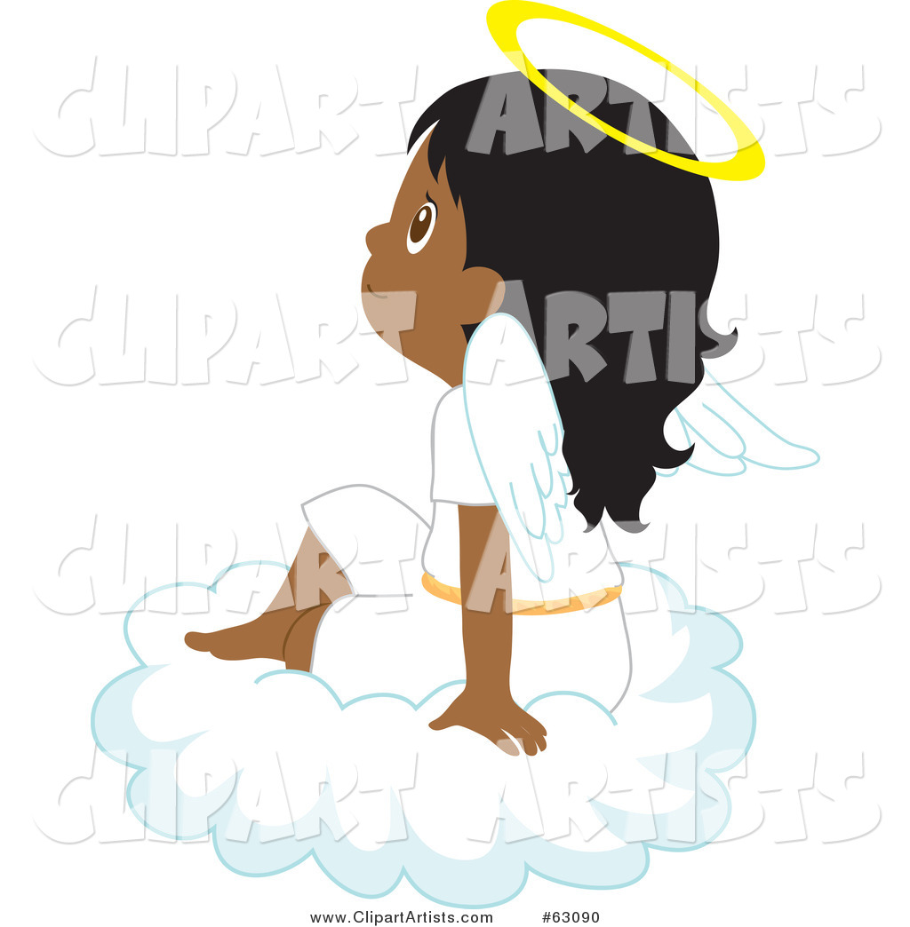 Innocent Indian Angel Girl Sitting on a Cloud