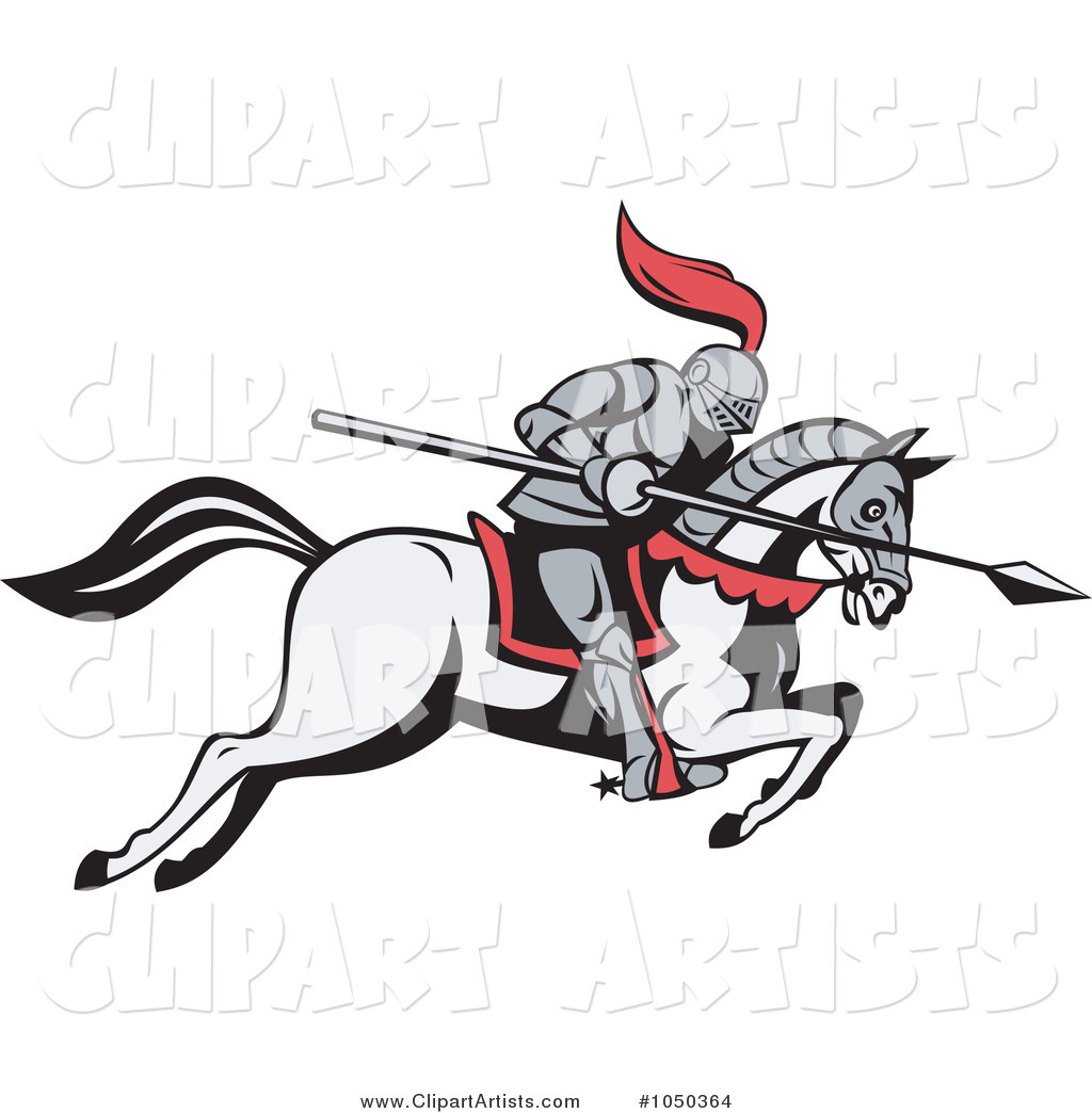 Jousting Knight with a Spear on a Running Horse