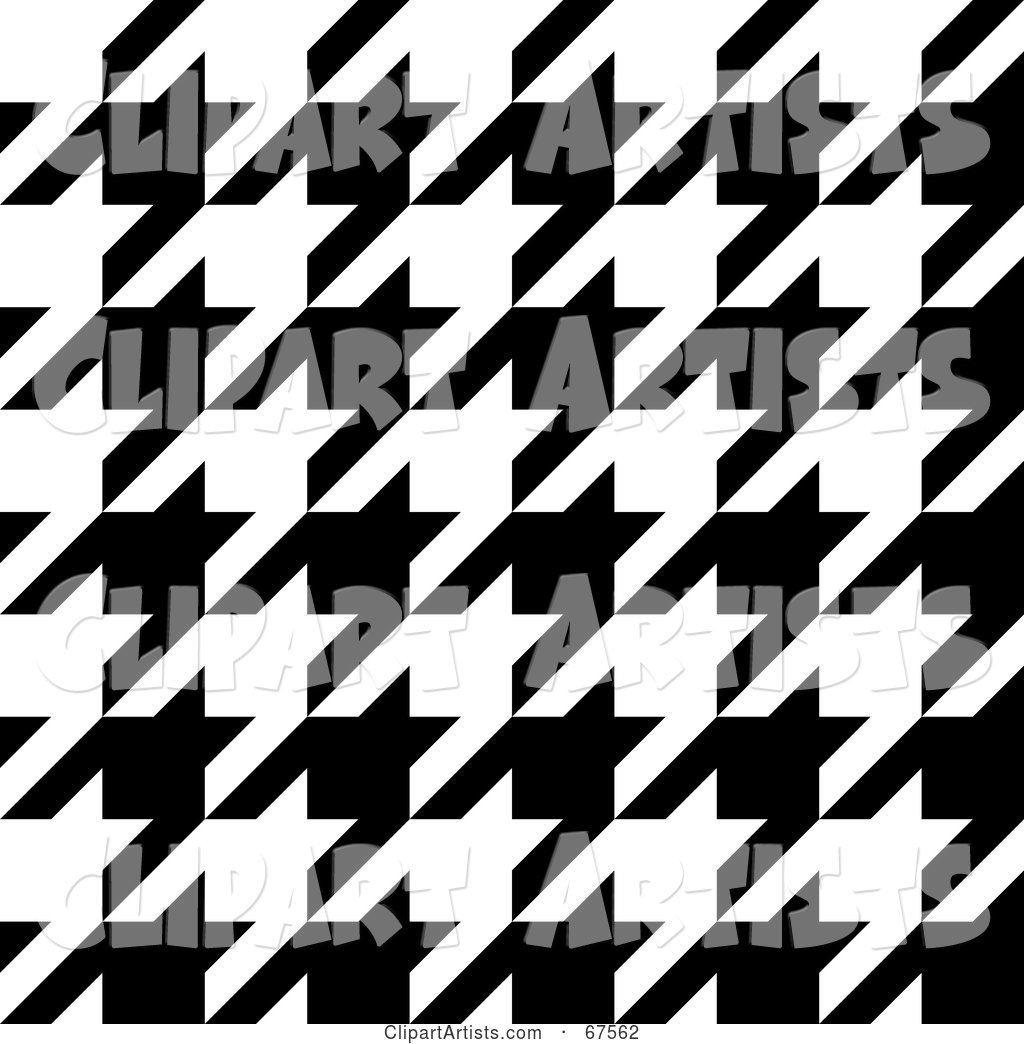 Large Weave Black and White Houndstooth Patterned Background