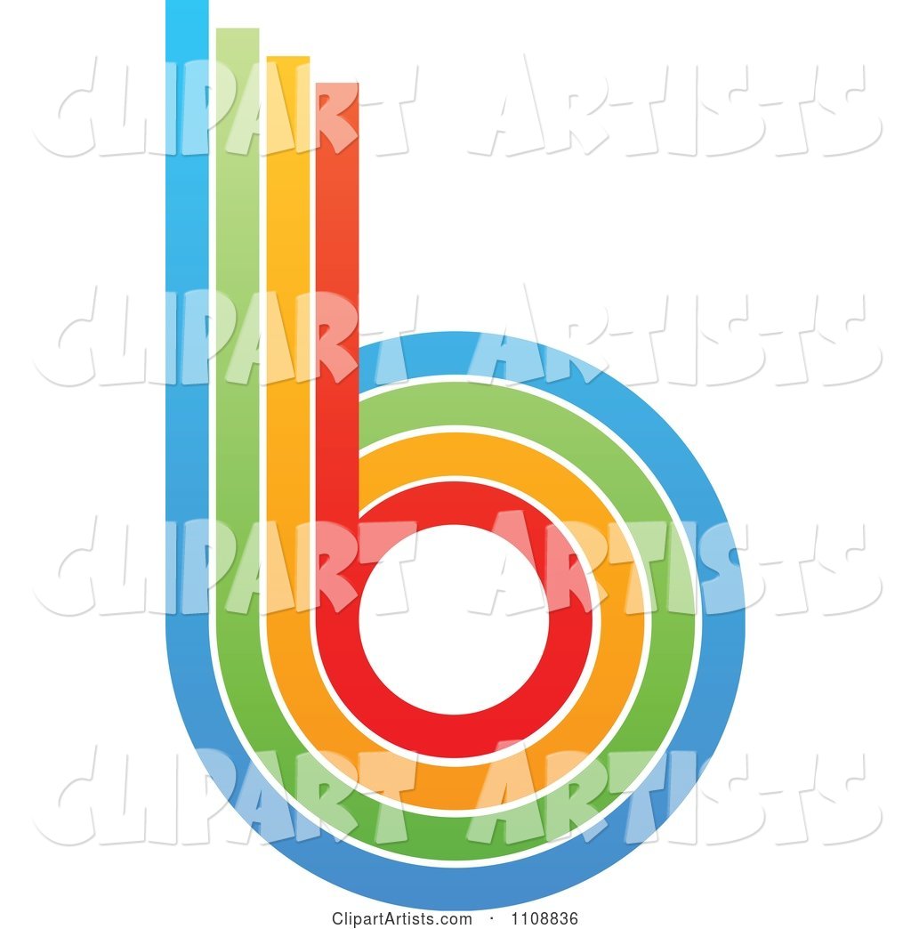 Letter B Made of Colorful Lines