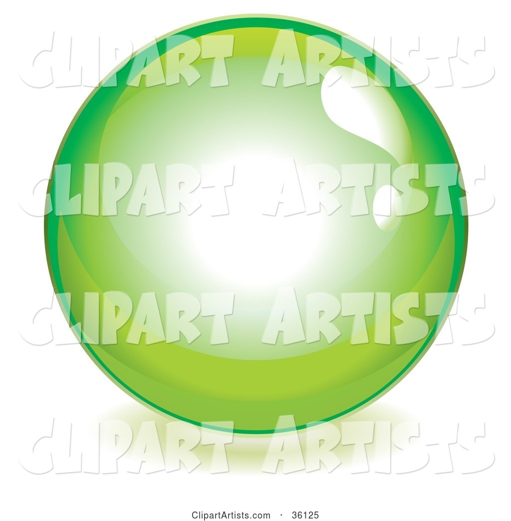 Lime Green Reflective Crystal Ball, Marble or Orb