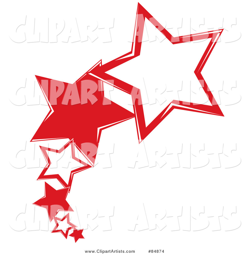 Line of Shooting Red Stars