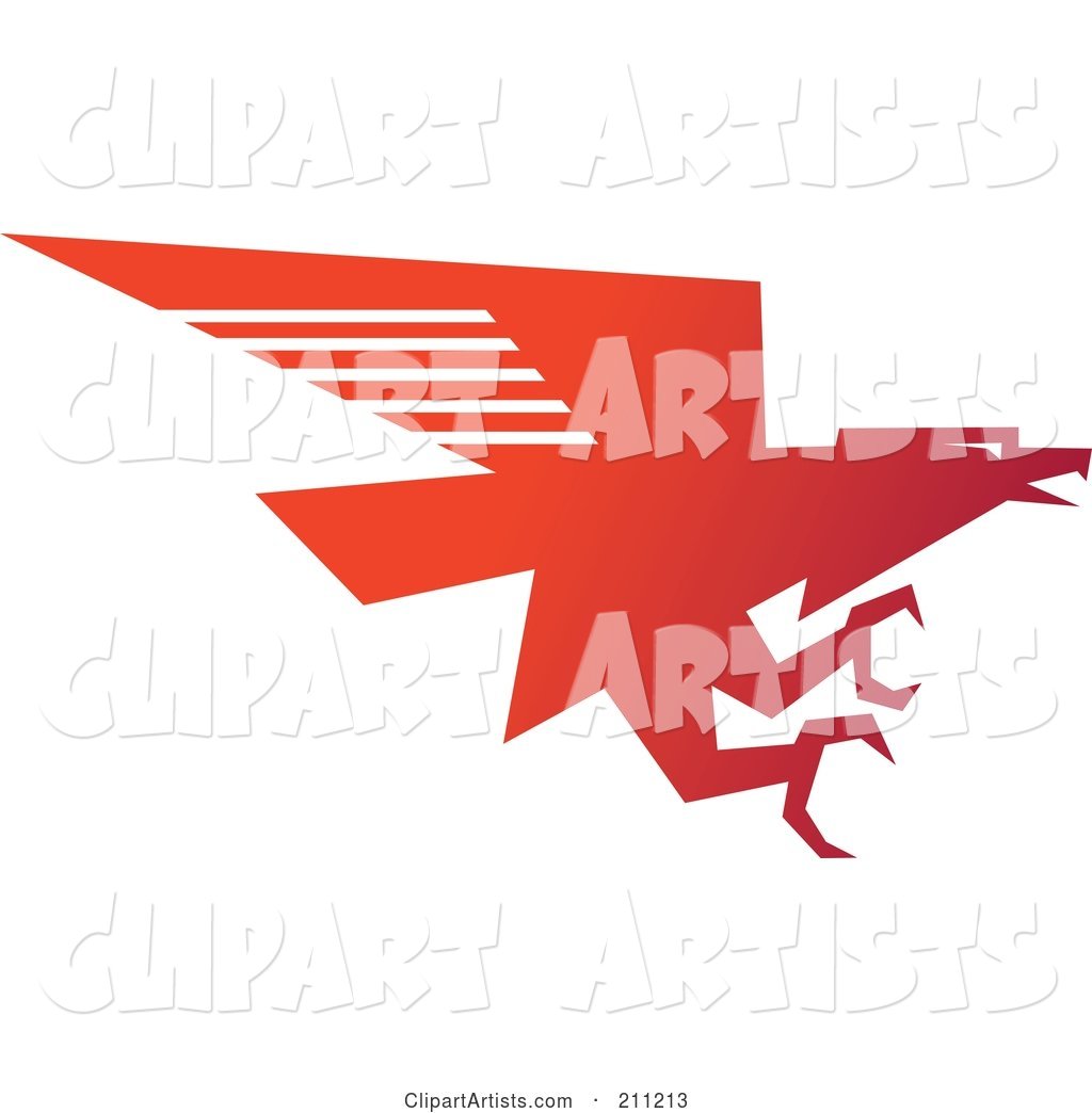 Logo Design of a Red Flying Eagle