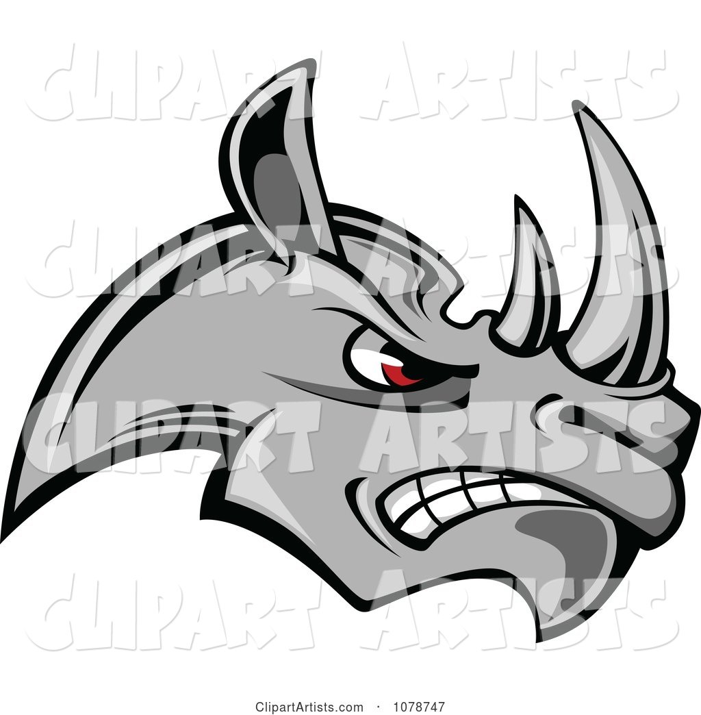 Mad Gray Rhino Face Logo