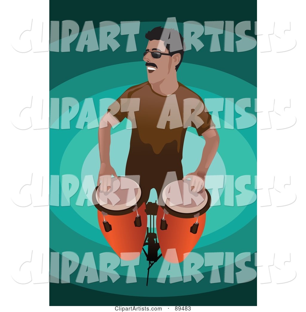 Man Standing and Playing Conga Drums