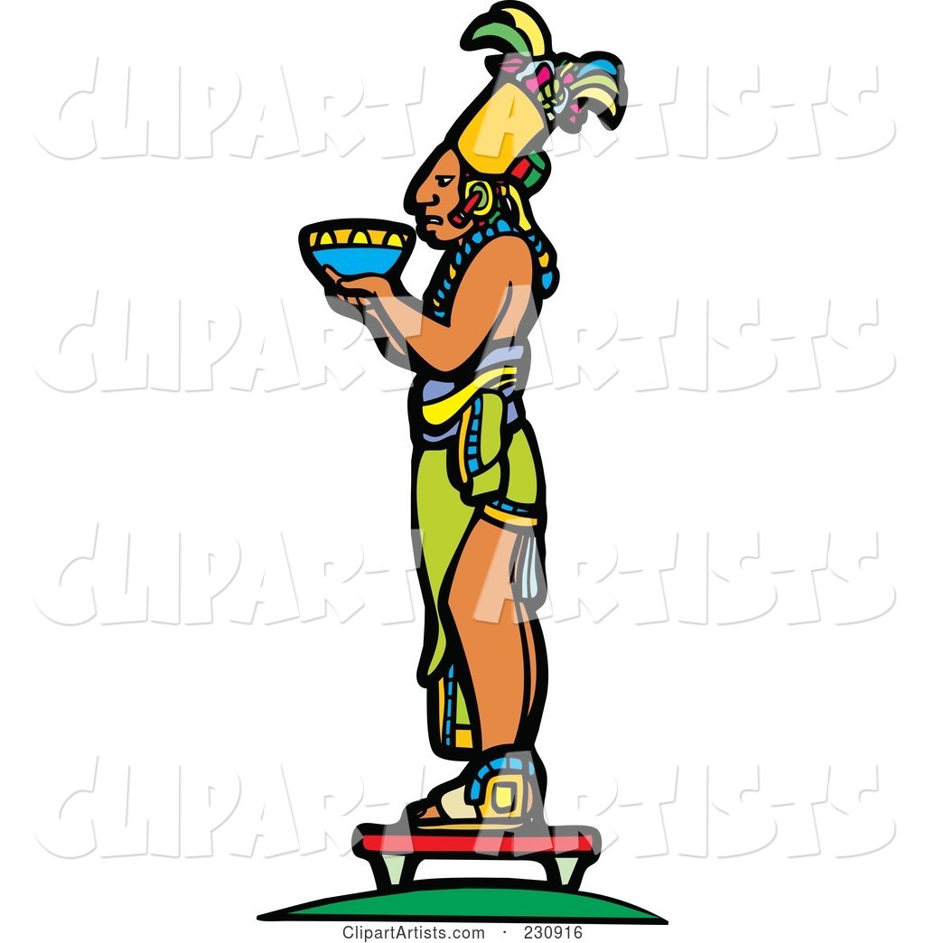 Mayan King Holding an Offering - 2