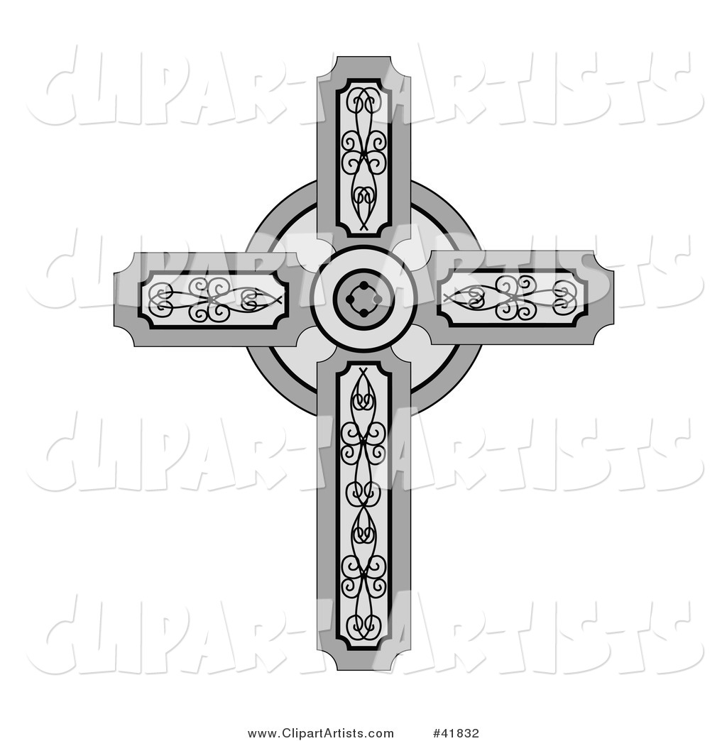 Medieval Christian Cross with Ornate Designs
