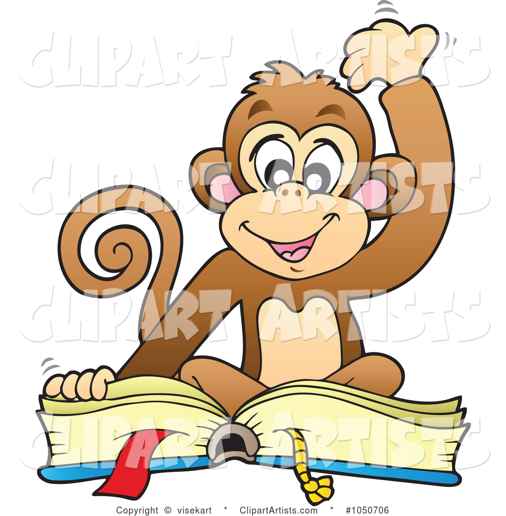Monkey Reading a Book