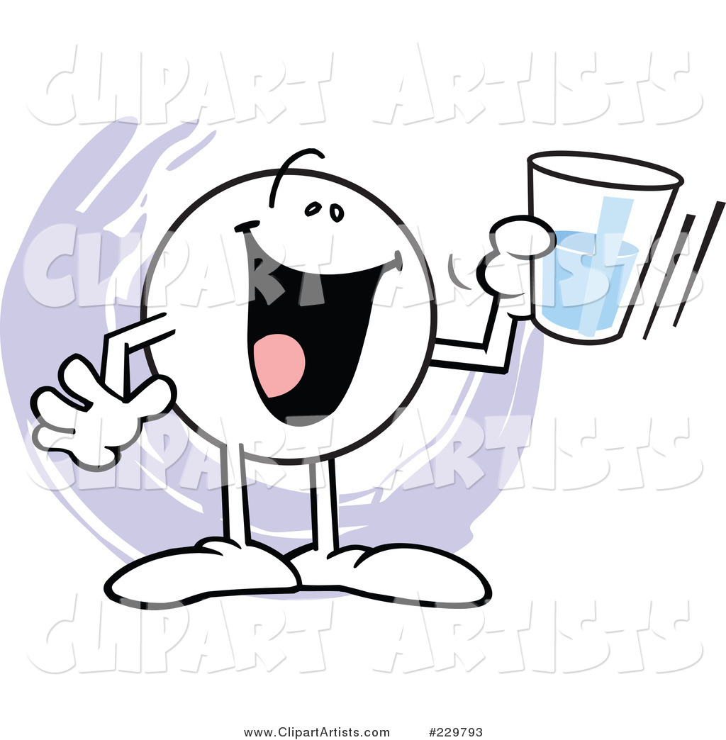 Moodie Character Holding a Glass Half Full