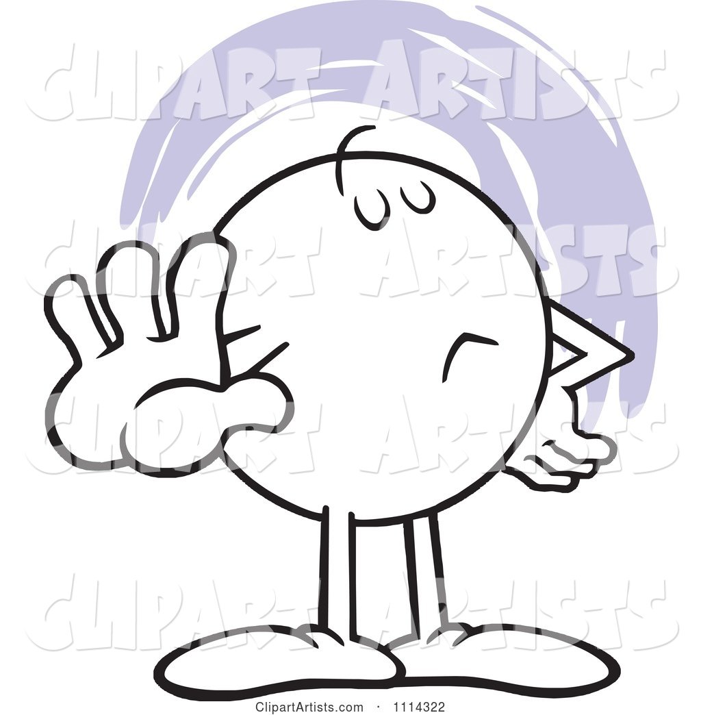 Moodie Character Holding out a Talk to the Hand Palm