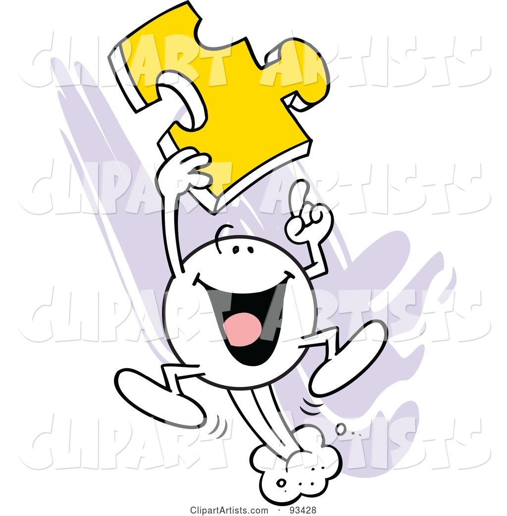 Moodie Character Holding up a Puzzle Piece