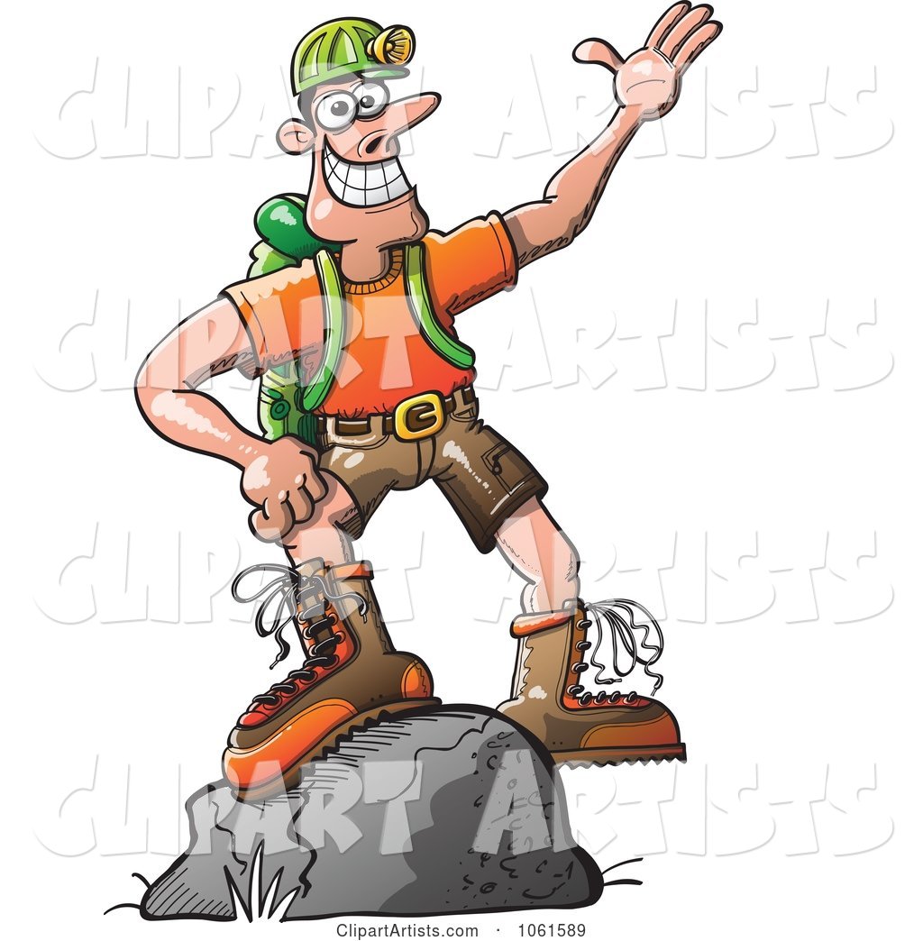 Outdoors Man Standing on a Boulder
