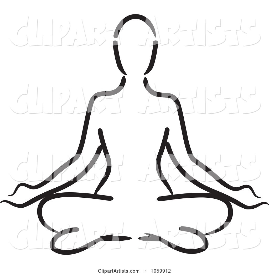 Outlined Woman Meditating