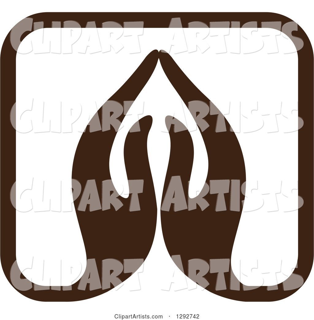 Pair of Brown Prayer or Namaste Hands Forming a Square