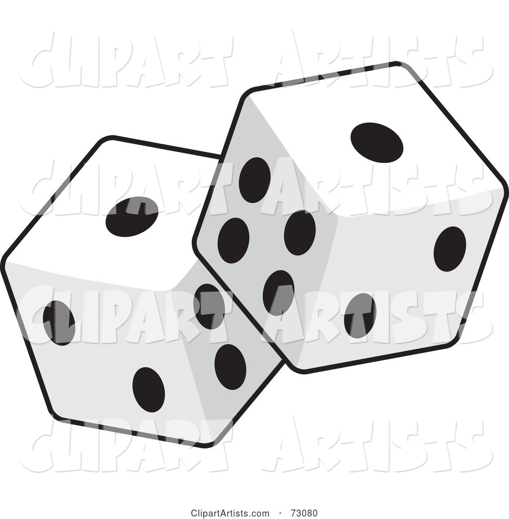 Pair of Standard Black and White Cubic Dice