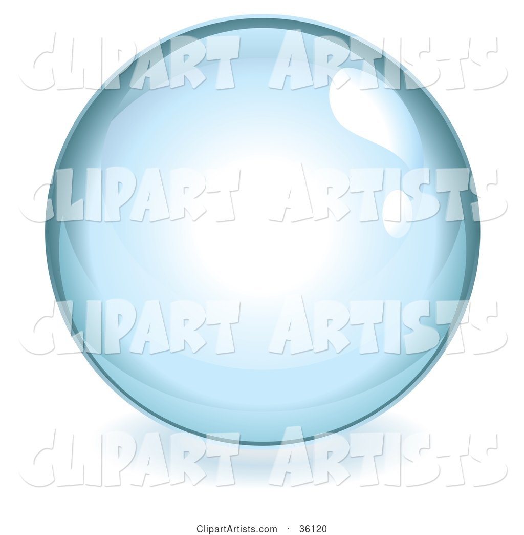 Pale Blue Reflective Crystal Ball, Marble or Orb