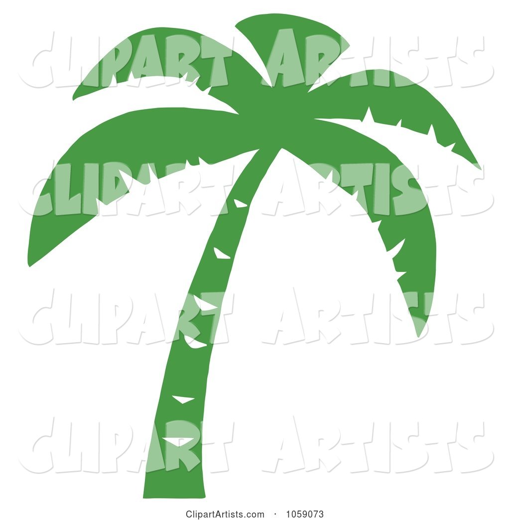 Palm Tree Silhouette in Green