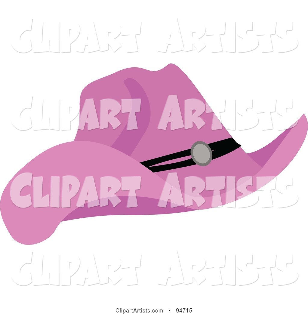 Pink Cowgirl Hat with a Black Band