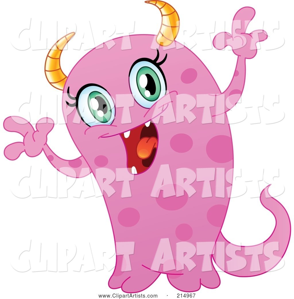 Pink Female Monster with Horns