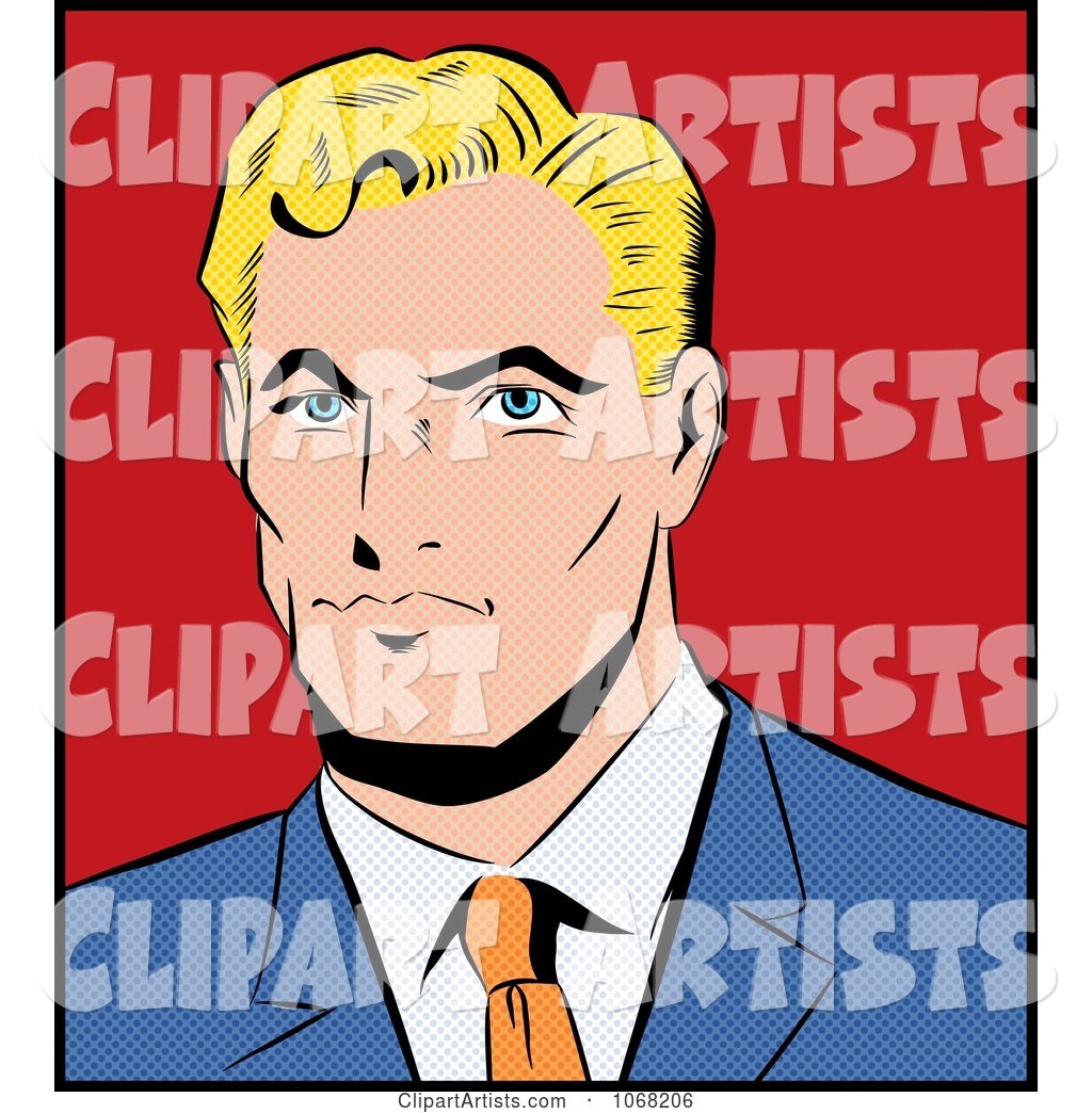 Pop Art Styled Blond Businessman