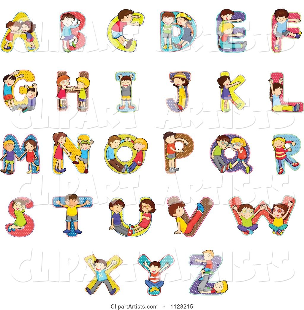 Posing Children Forming Letters 1