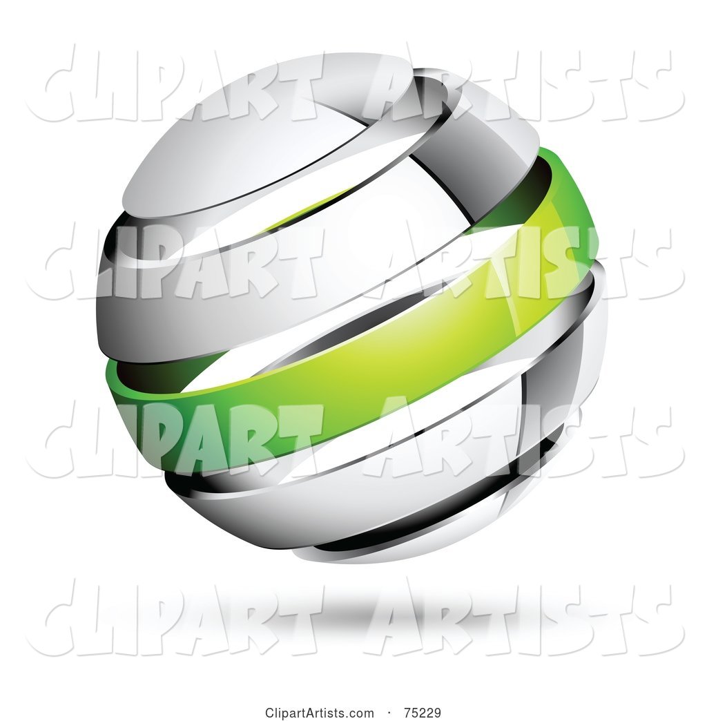 Pre-Made Business Logo of a Shiny White and Green Globe