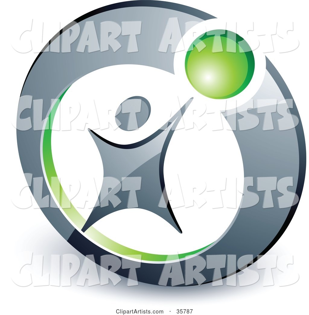 Pre-Made Logo of a Person Reaching up to a Green Ball in a Circle