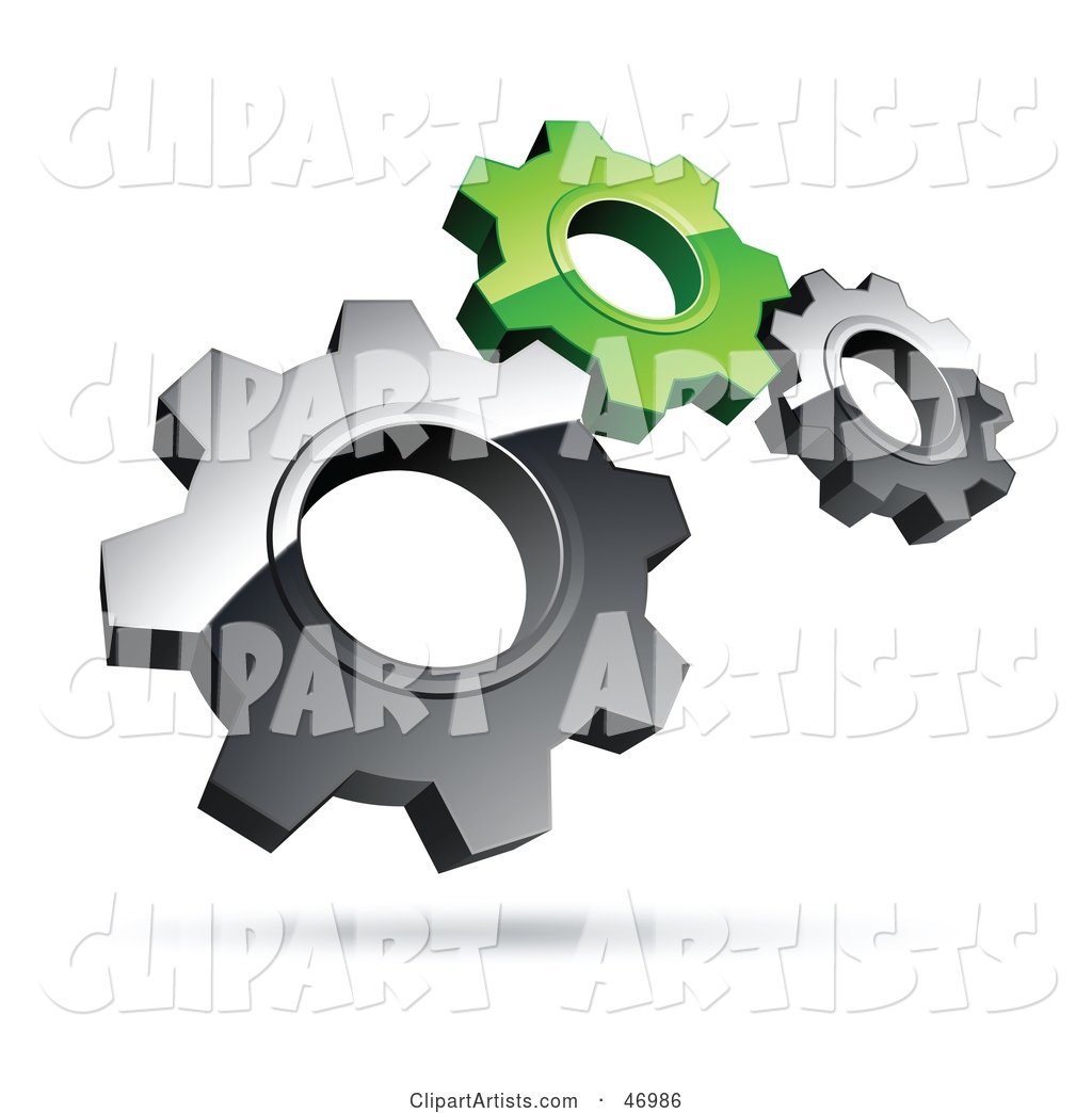 Pre-Made Logo of Silver and Green Gears