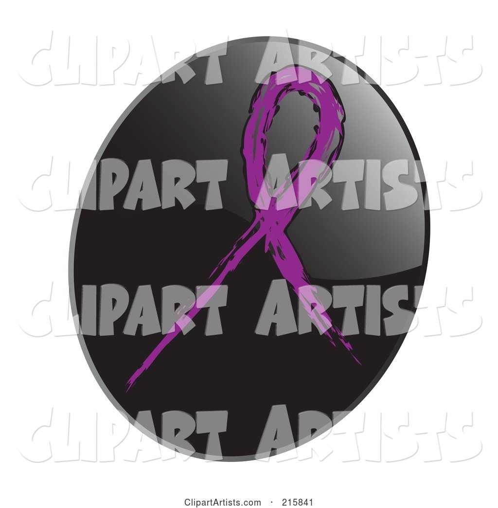 Purple Awareness Ribbon on a Shiny Black App Icon Button