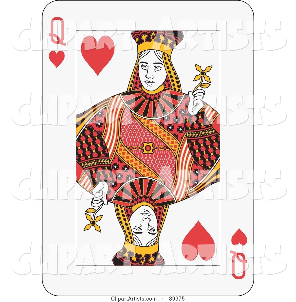 Queen of Hearts Playing Card Design