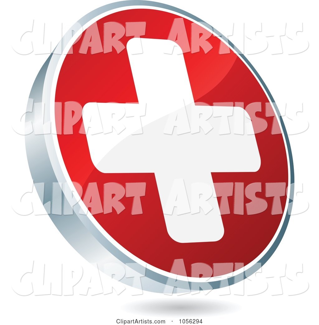 Red and White Medical Cross Icon