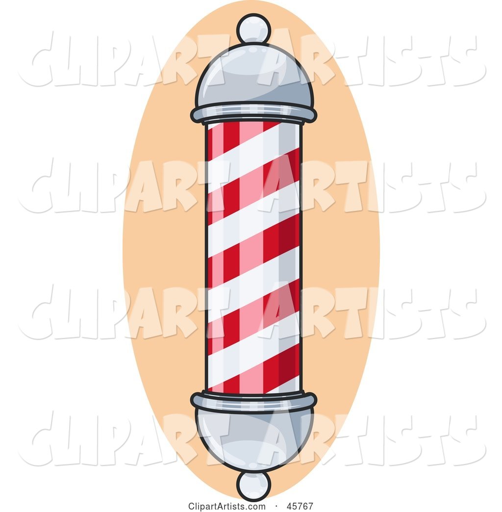 Red and White Spiraling Barbers Pole