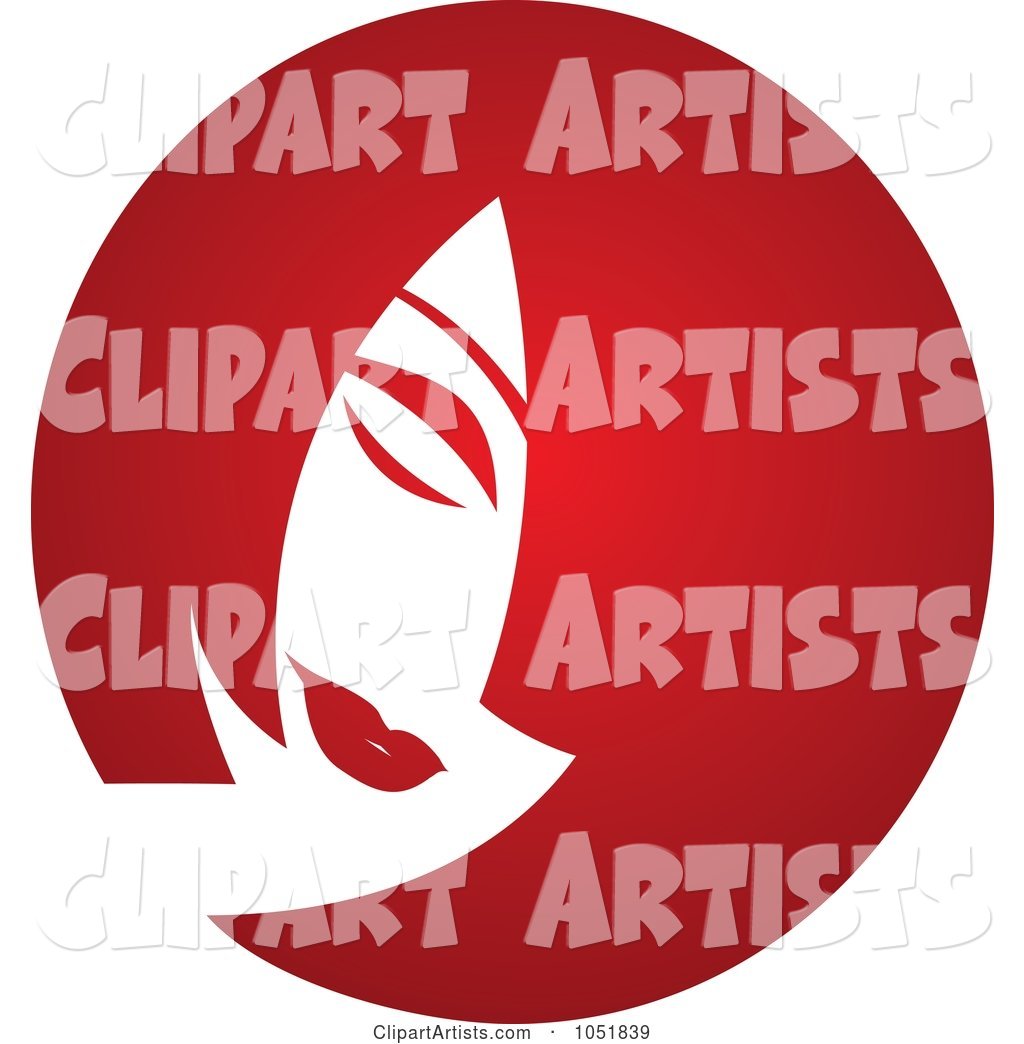 Red Hairstyle Salon Logo