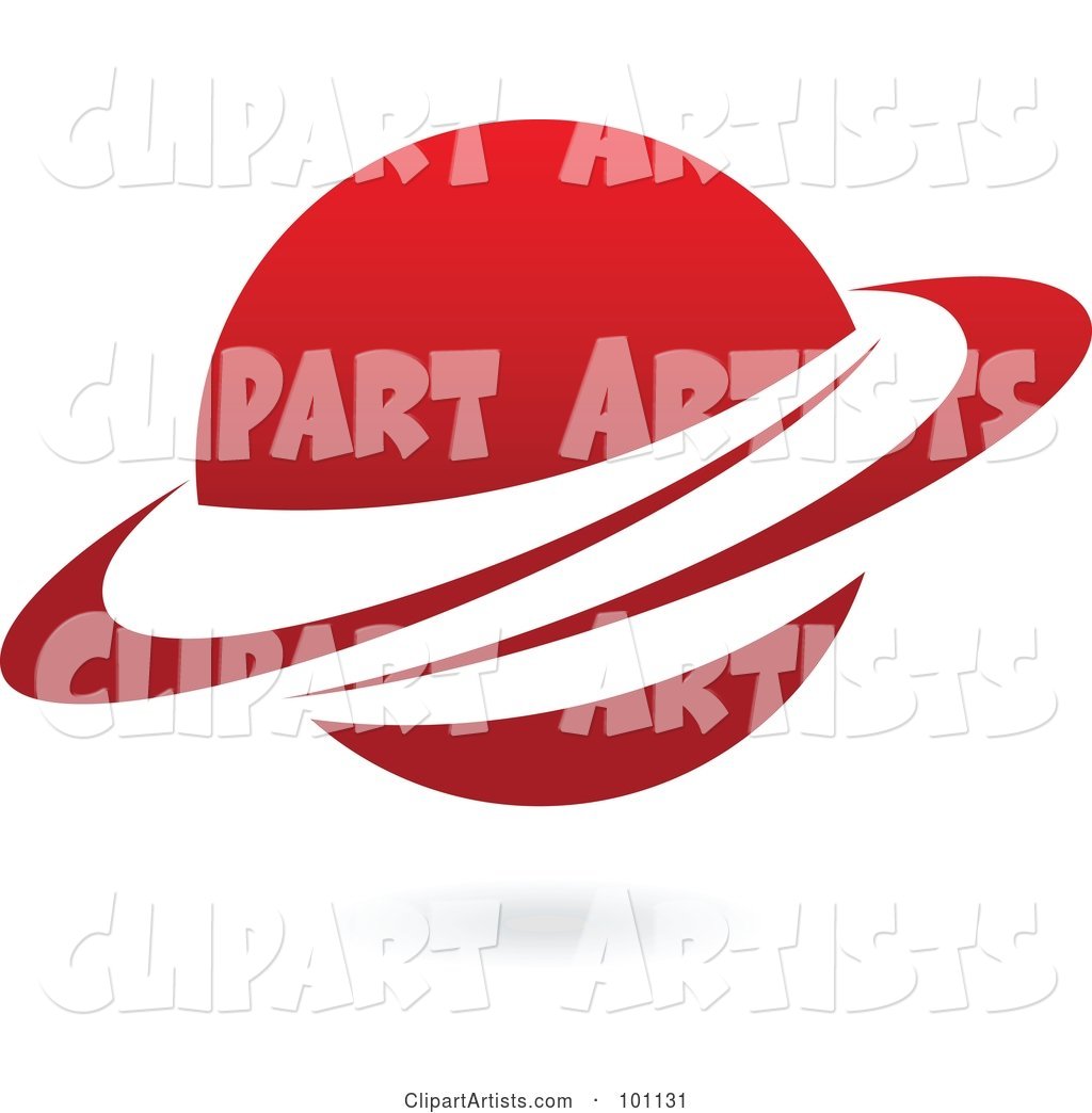 Red Ringed Planet Logo Icon