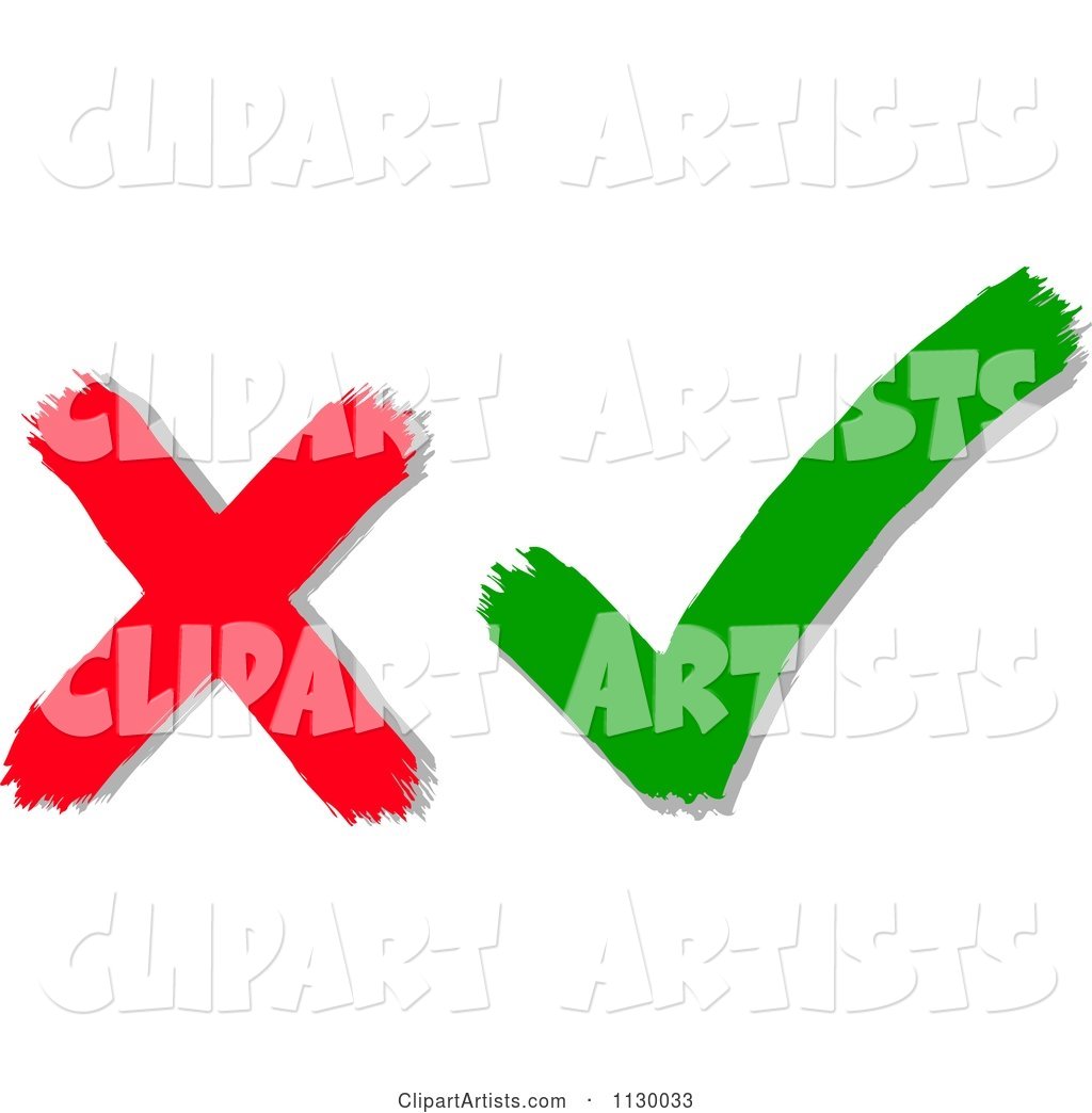 Red X Mark and Green Check Mark