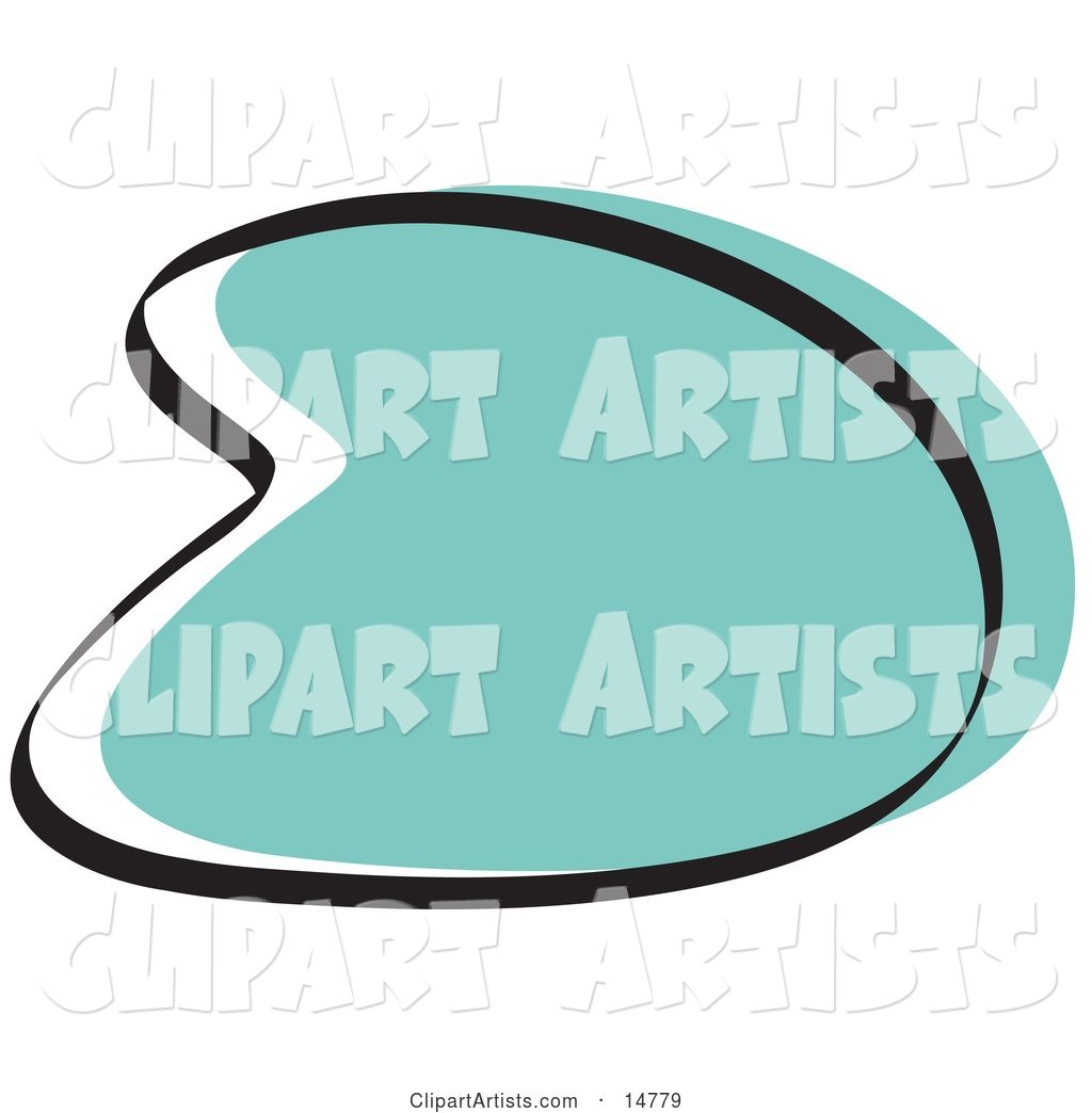 Retro Boomerang Turquoise Circle Graphic Shape Clipart Illustration
