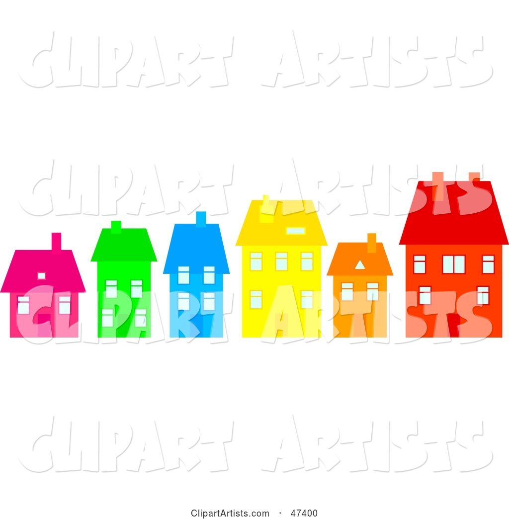 Row of Colorful Homes on a Street