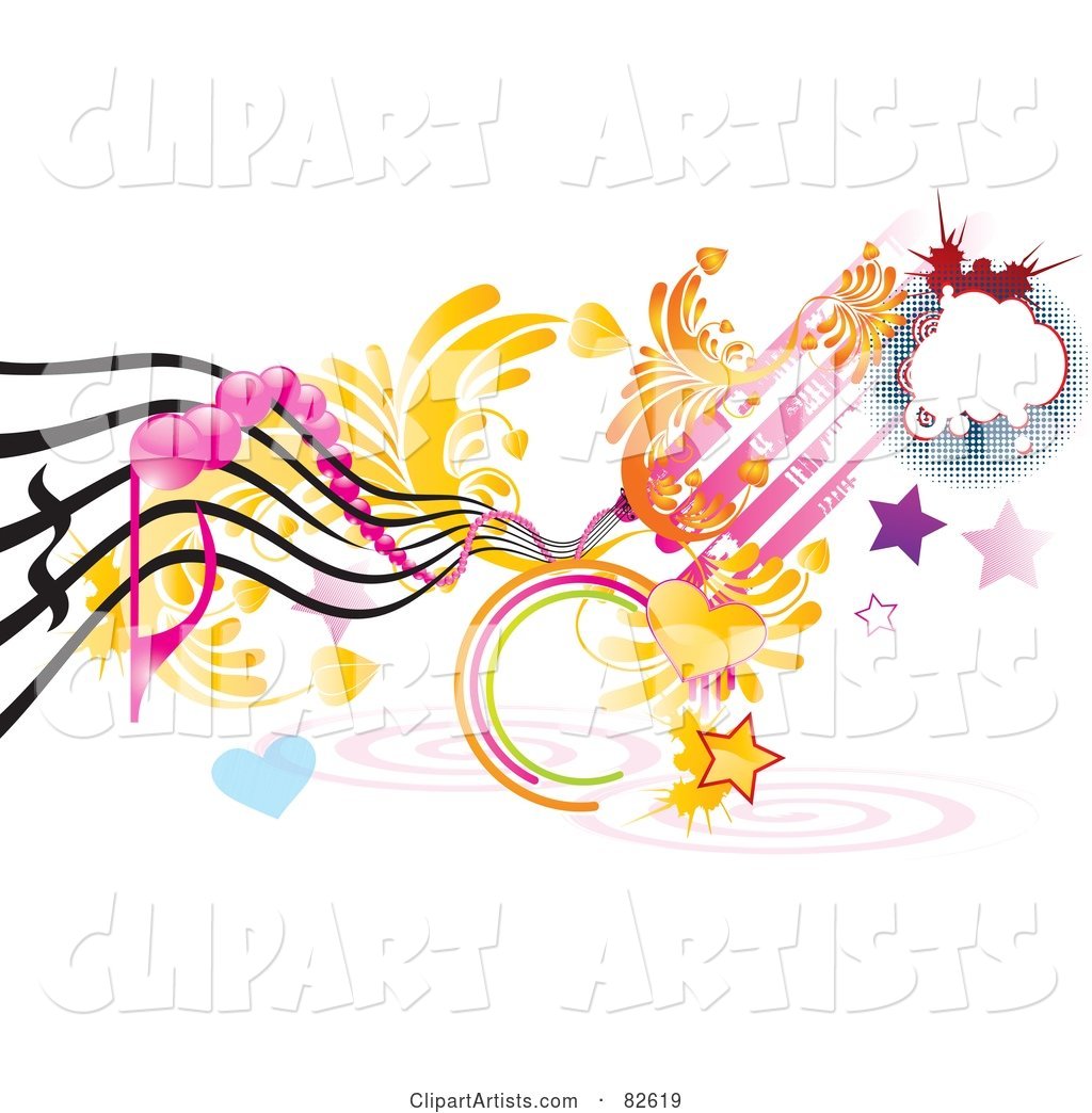 Rungy Funky Music Design of Hearts, Stars, Spirals