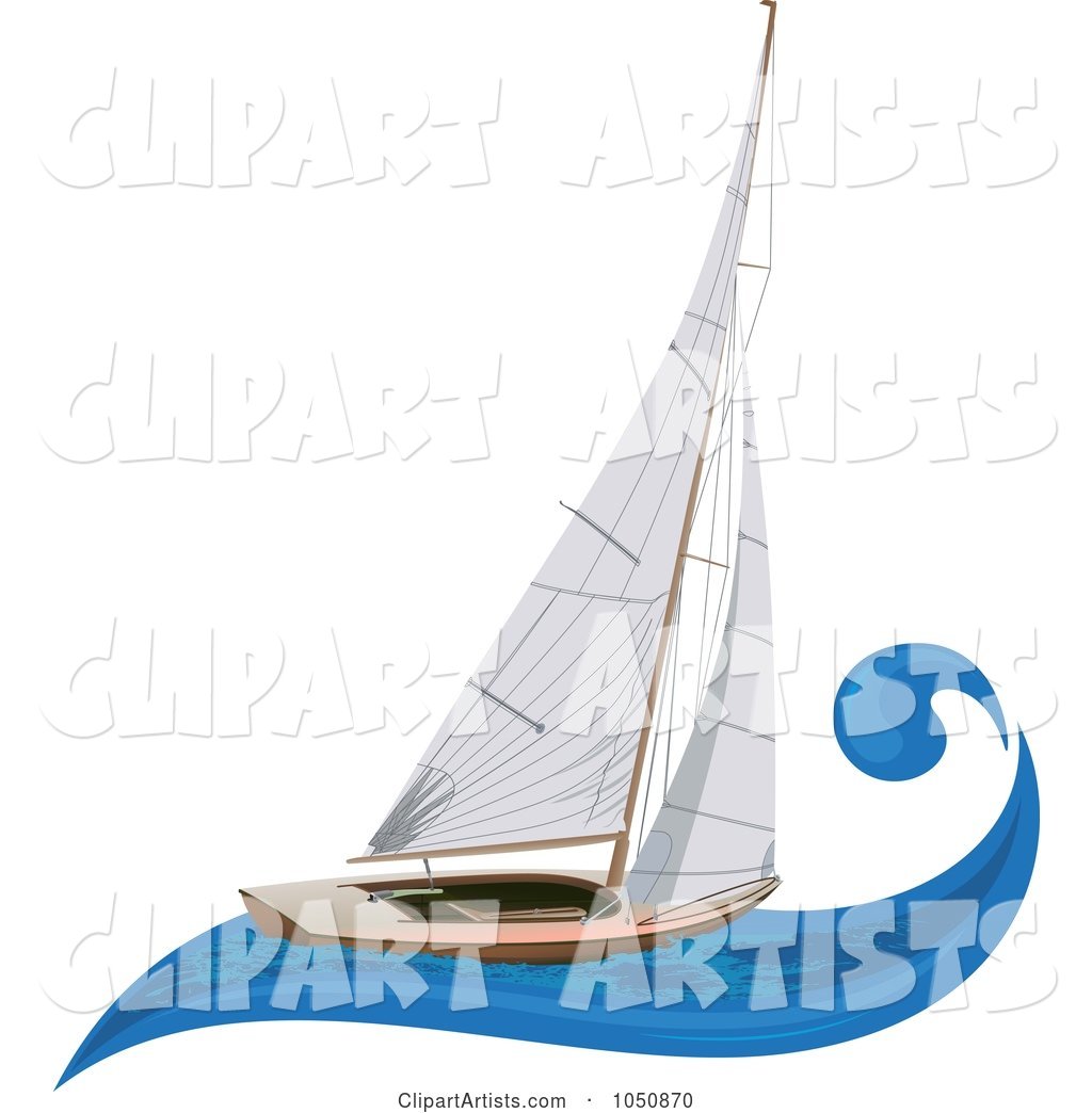 Sailboat on a Blue Wave