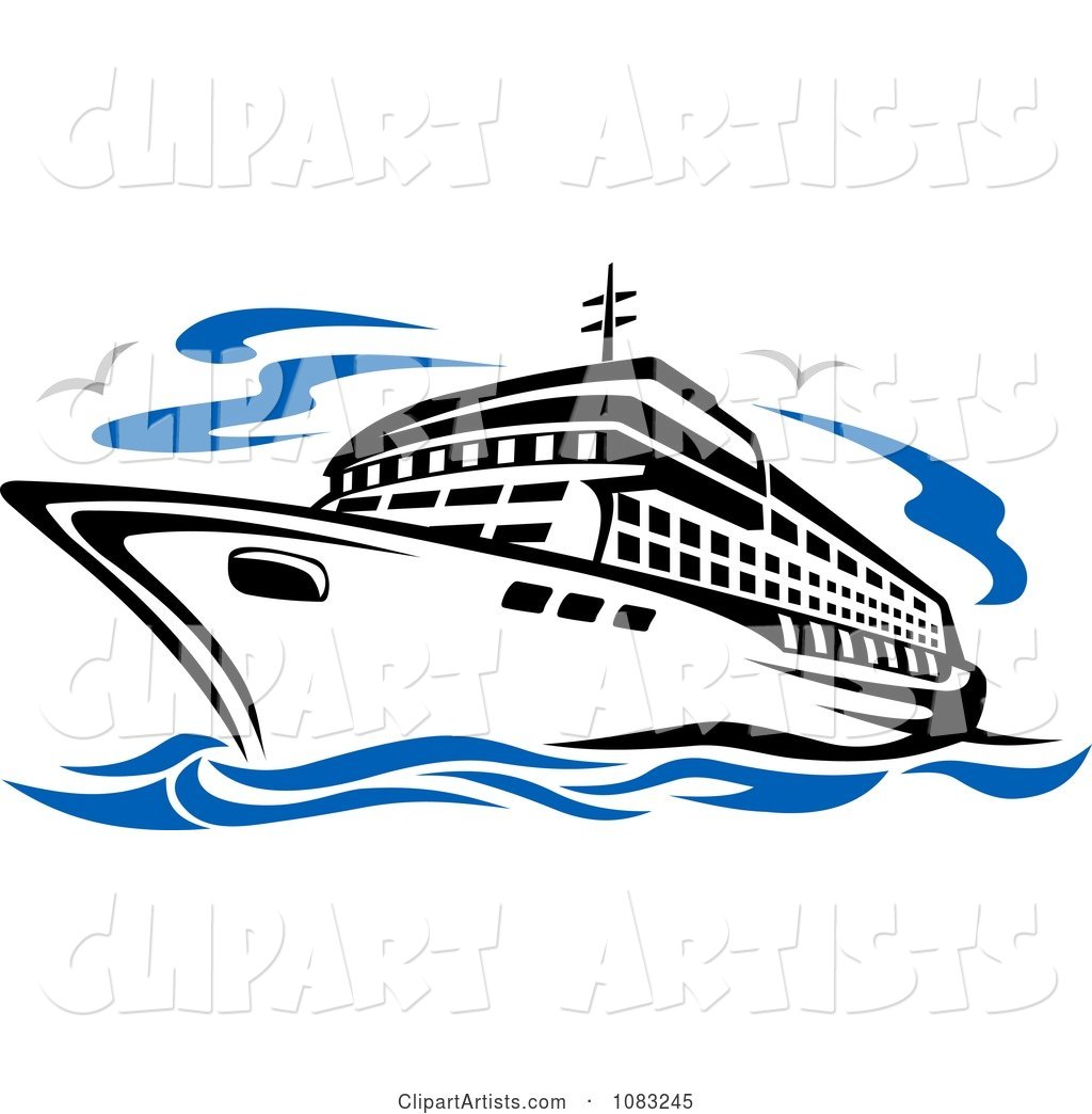 Seagulls and a Cruise Ship