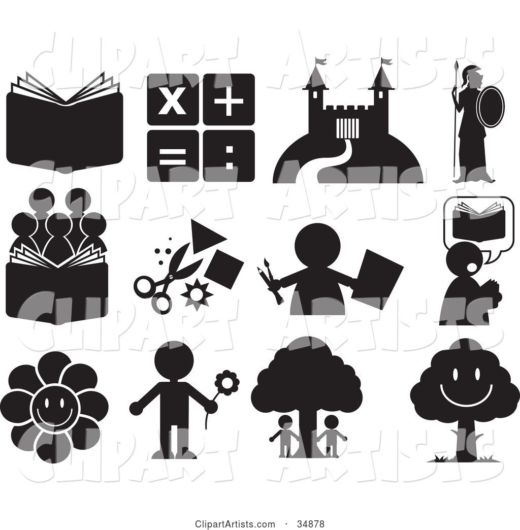 Set of Educational and Entertainment Icons