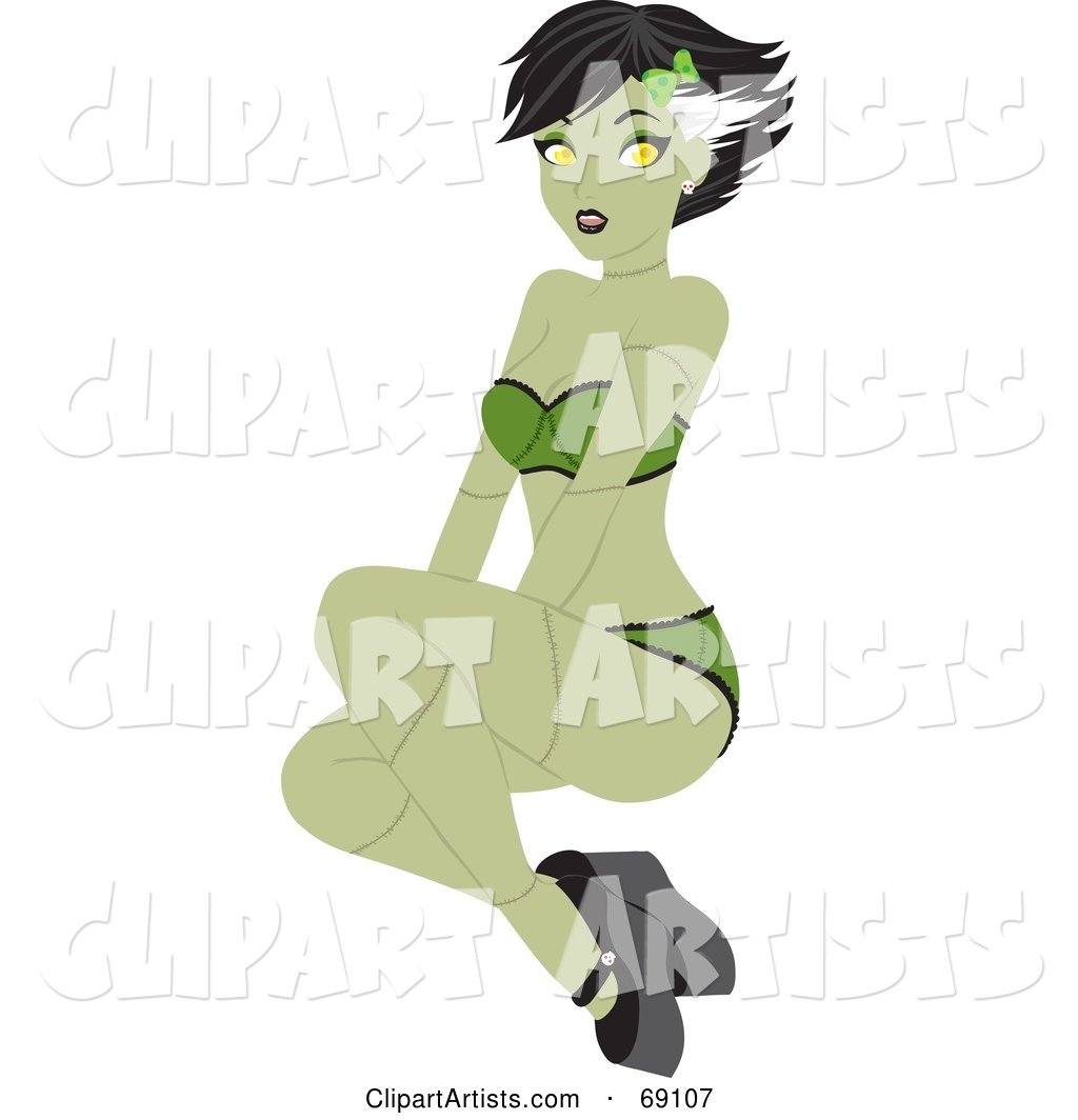 Sexy Green Bride of Frankenstein Sitting