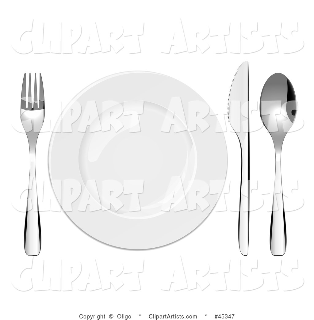 Shiny Plate and Cutlery Set on a Table