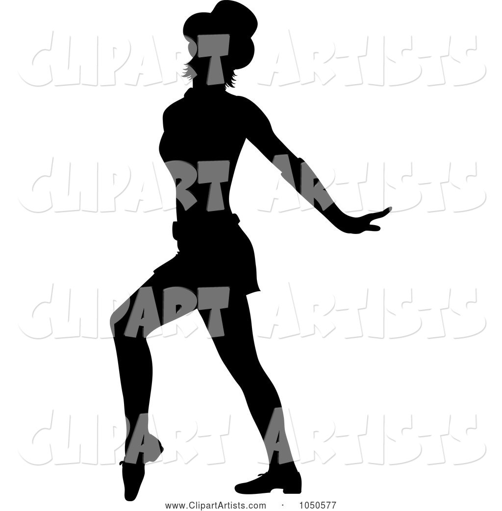 Silhouetted Female Jazz Dancer