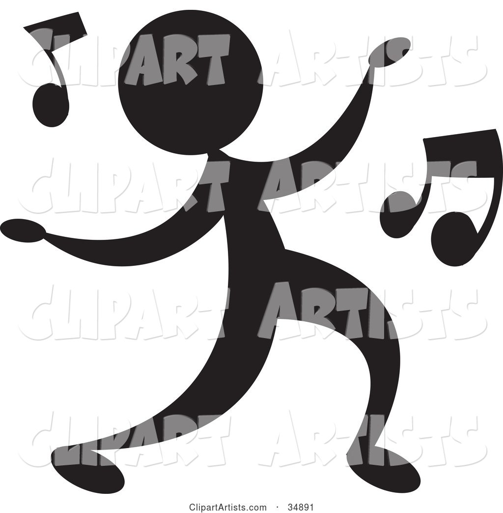 Silhouetted Person Dancing a Jig to Music