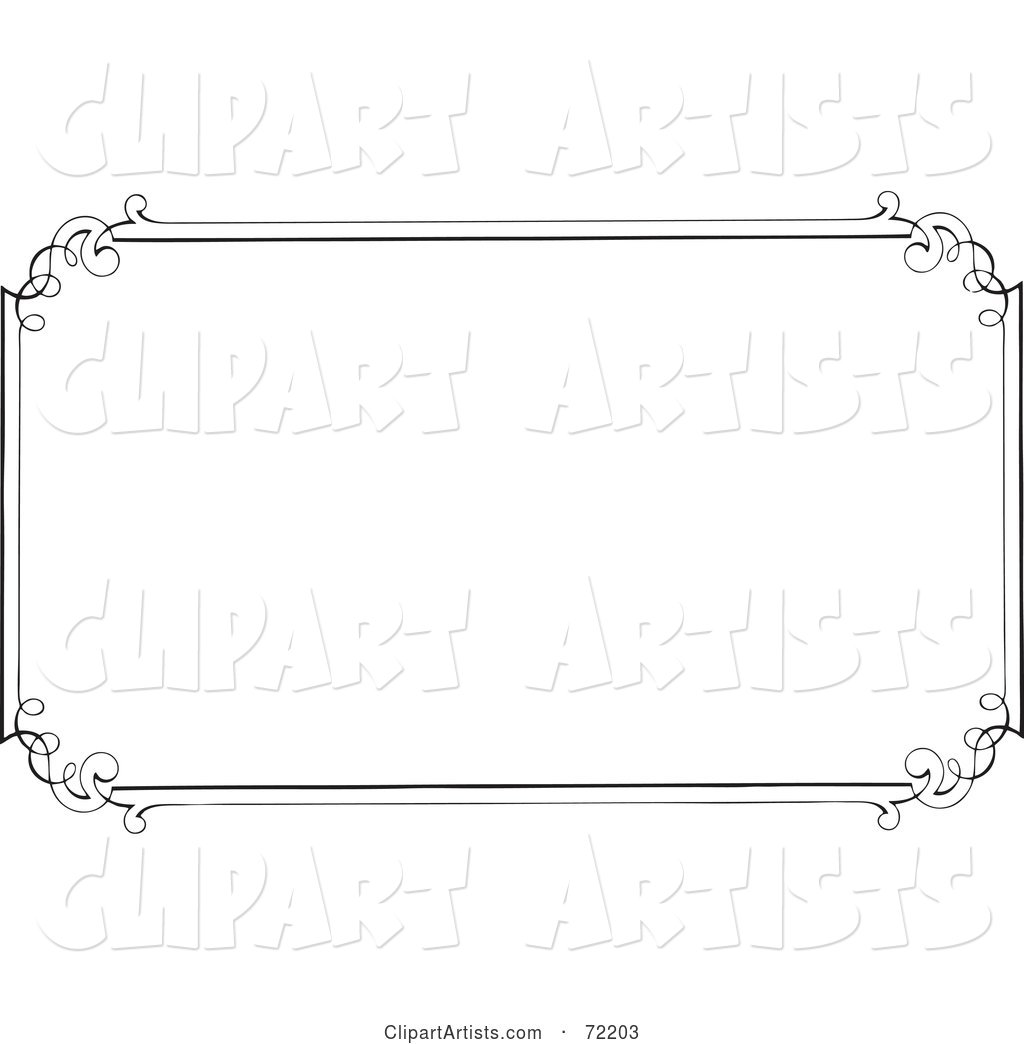 Simple Border Frame with Elegant Designed Corners on White