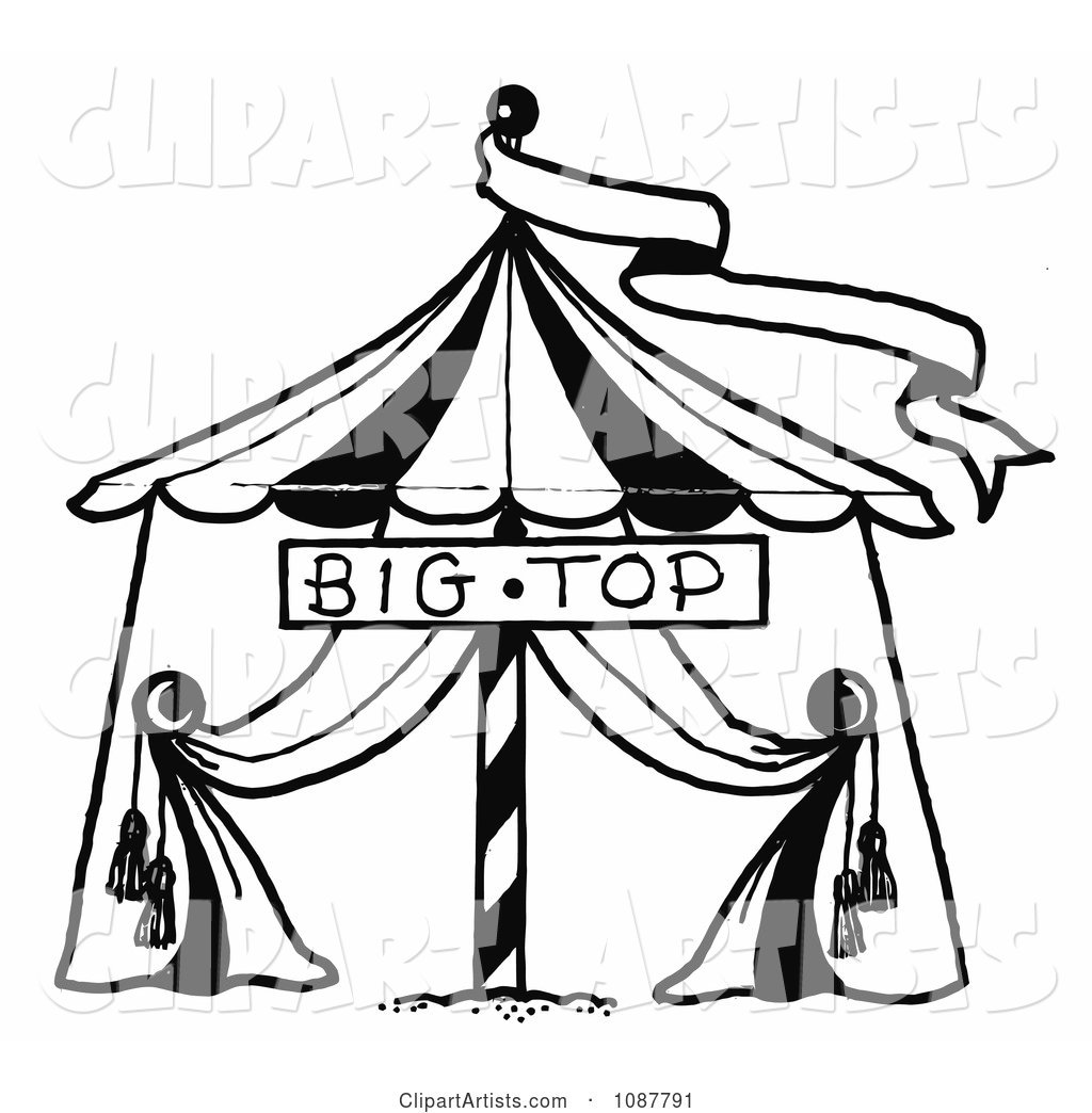 Sketched Circus Big Top Tent and Banner