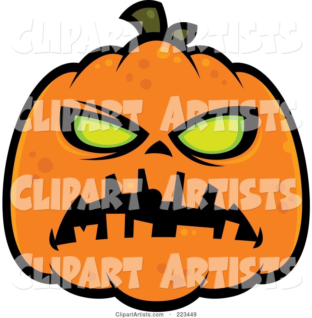 Spooky Green Eyed Halloween Pumpkin