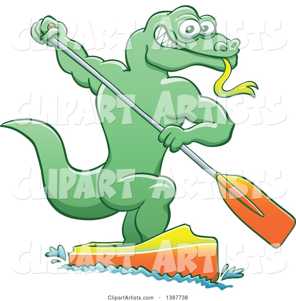 Sporty Water Monitor Lizard Olympic Canoe Sprinting